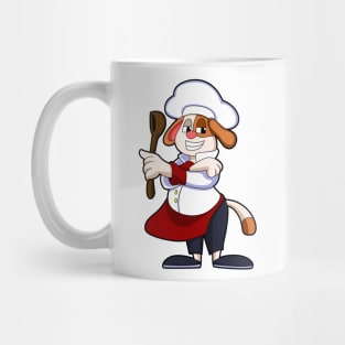 Dog as Cook with Cooking apron & Wooden spoon Mug